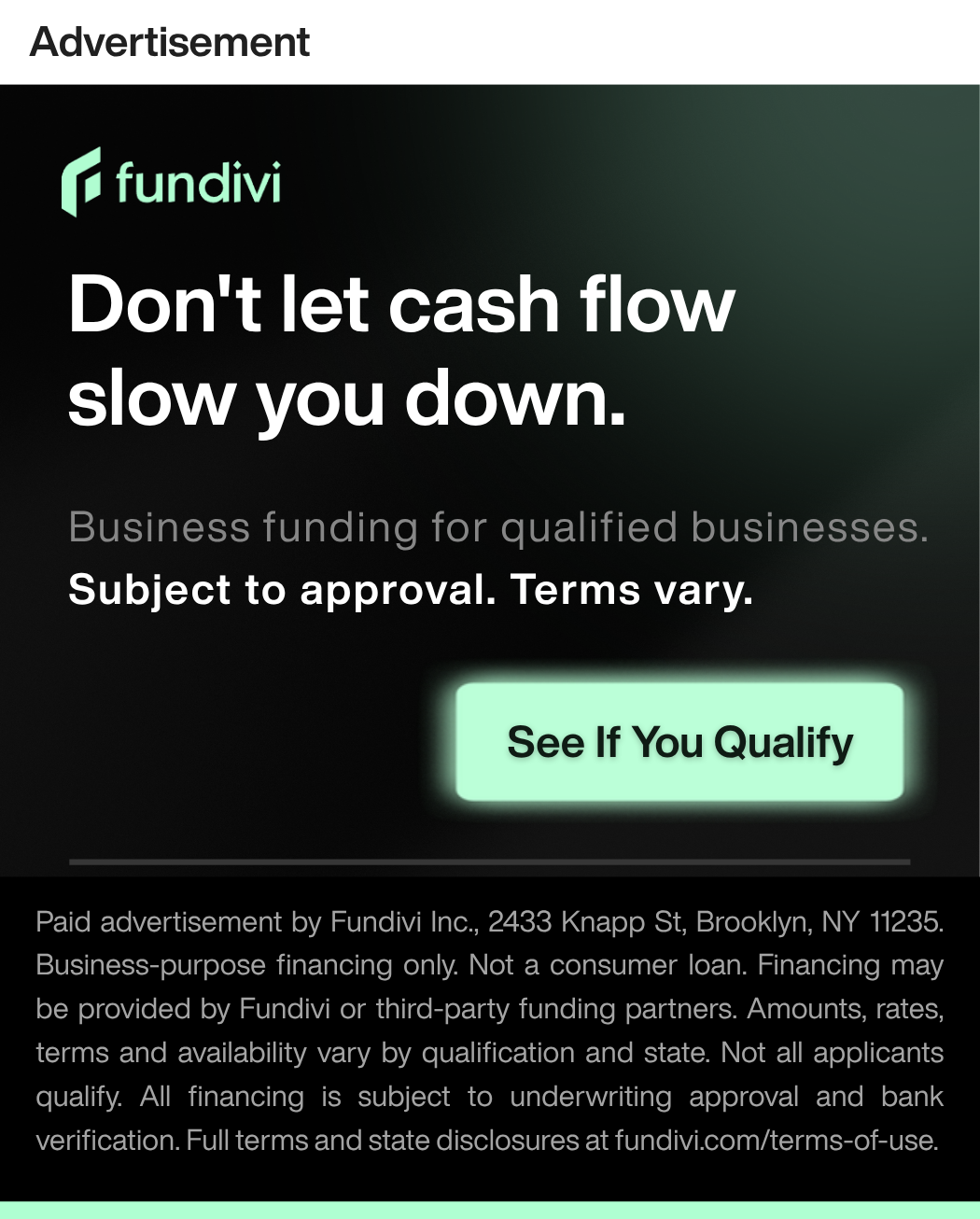 Easy business financing application